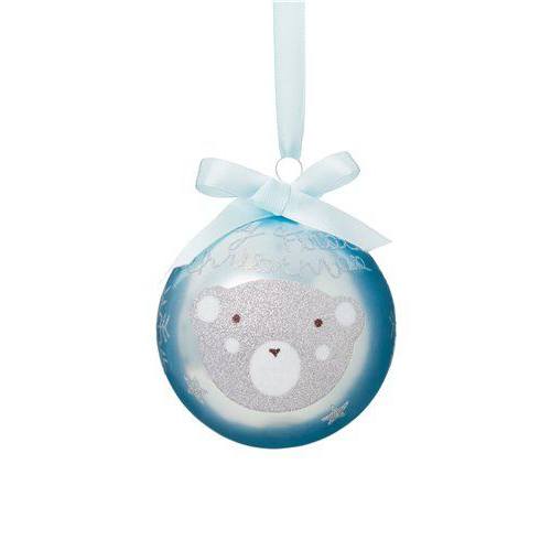 Premier Decorations 80mm Baby Glass Christmas Tree Bauble, Blue