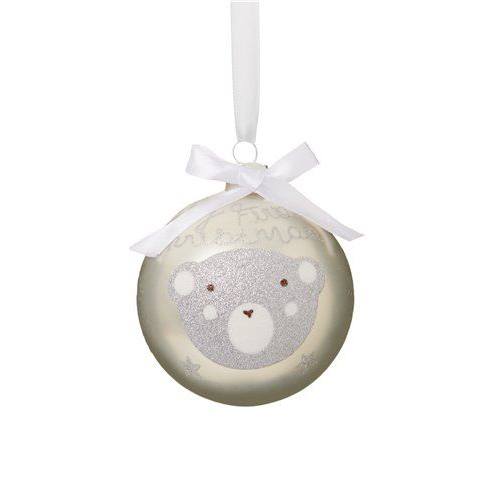 Premier Decorations 80mm Baby Glass Christmas Tree Bauble, Green