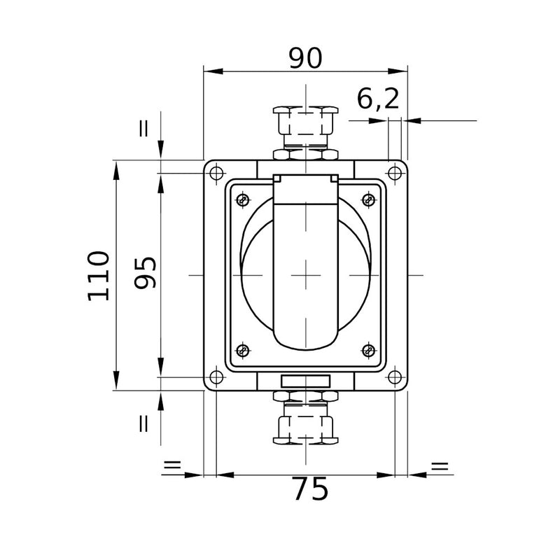 Gewiss 16A 2P+E 200-250V IP44 10° Angled Surface Mounting Socket Outlet