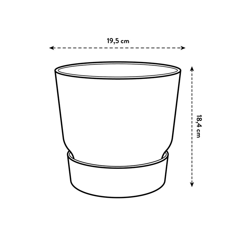 Elho Greenville Round 20 - Flowerpot - Ginger Brown - Outdoor! - Ø 19.46 x H 18.43 cm