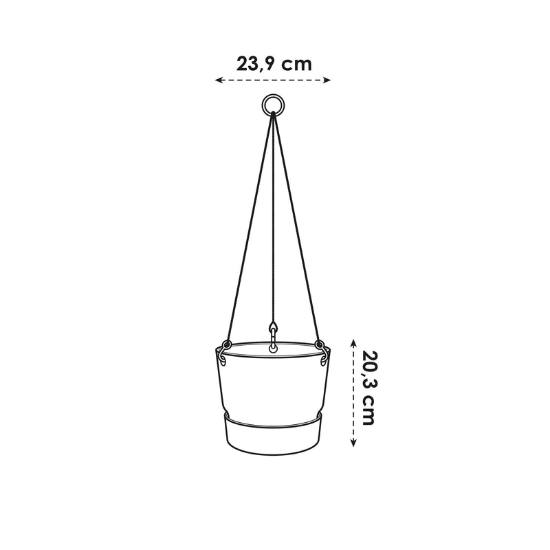 Elho Greenville Hanging Basket 24 - Flowerpot - White - Balconyoutdoor! - Ø 23.50 x H 20.50 cm