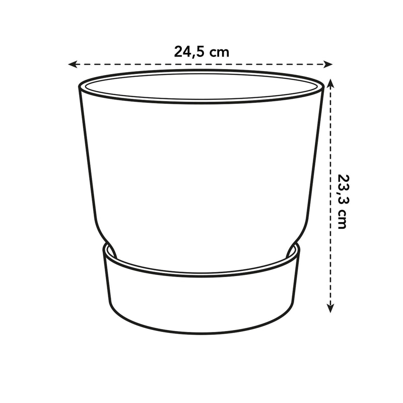 Elho Greenville Round 25 - Flowerpot - Ginger Brown - Outdoor! - Ø 24.48 x H 23.31 cm