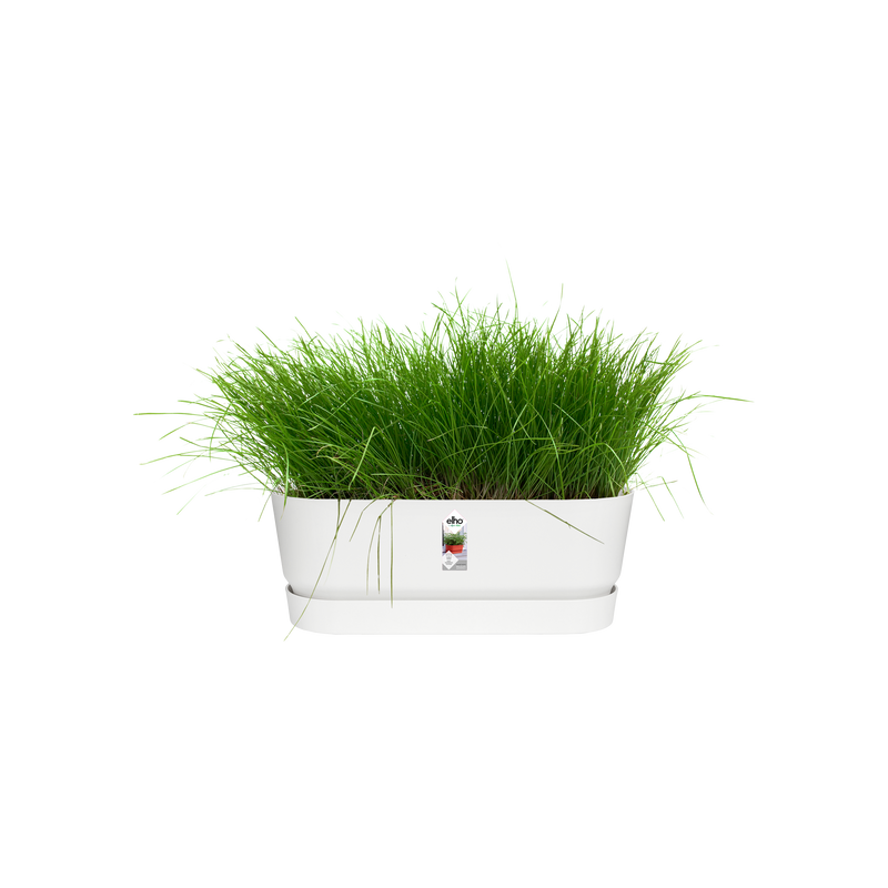 Elho Greenville Trough Long 50 - Planter - White - Outdoor! - L 19.82 x W 48.96 x H 17.95 cm