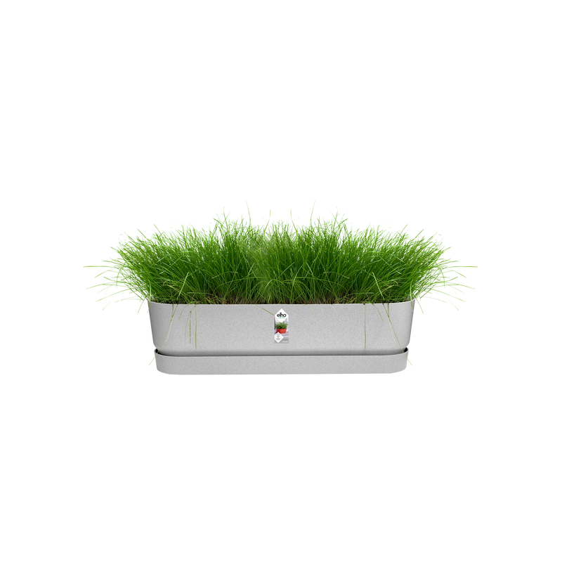 Elho Greenville Trough Long 70 - Planter - Living Concrete - Outdoor! - L 19.46 x W 68.96 x H 18.48 cm