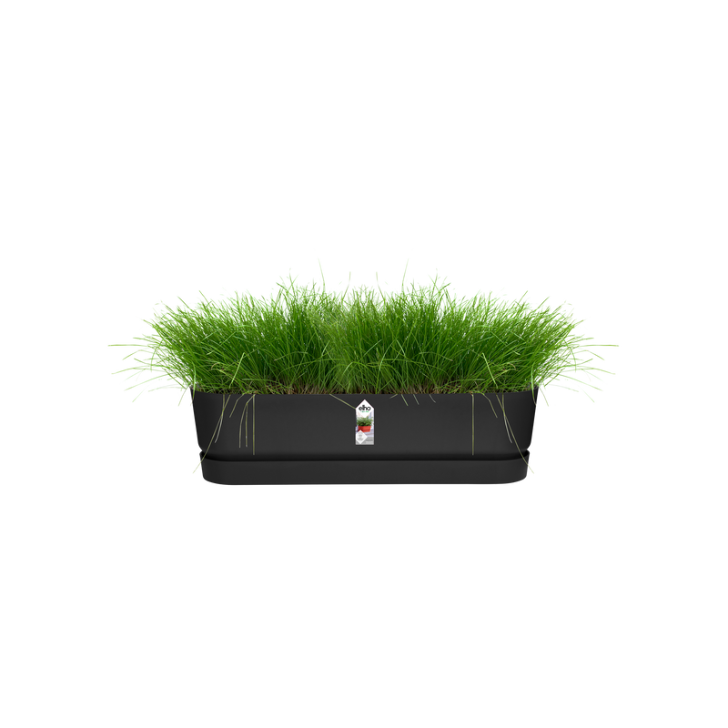 Elho Greenville Trough Long 70 - Planter - Living Black - Outdoor! - L 19.46 x W 68.96 x H 18.48 cm