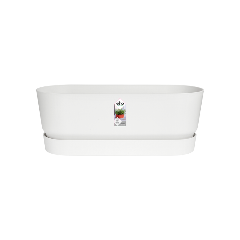 Elho Greenville Trough Long 50 - Planter - White - Outdoor! - L 19.82 x W 48.96 x H 17.95 cm