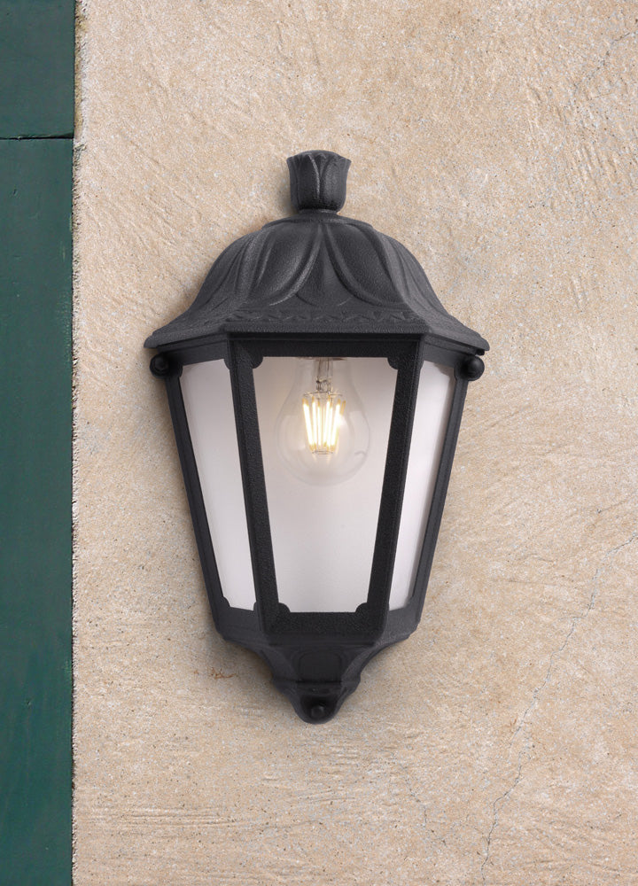 Fumagalli Iesse E27 Small Half Lantern Fitting, Black