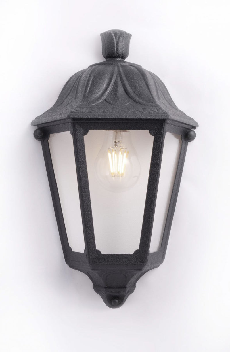 Fumagalli Iesse E27 Small Half Lantern Fitting, Black