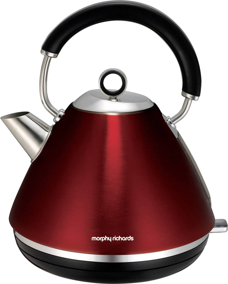 Morphy Richards Accents Pyramid Kettle & 4 Slice Toaster Set, Red