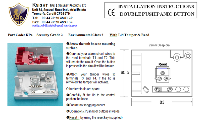 Knight Grade 2 Double Push Panic Button Latching Steel