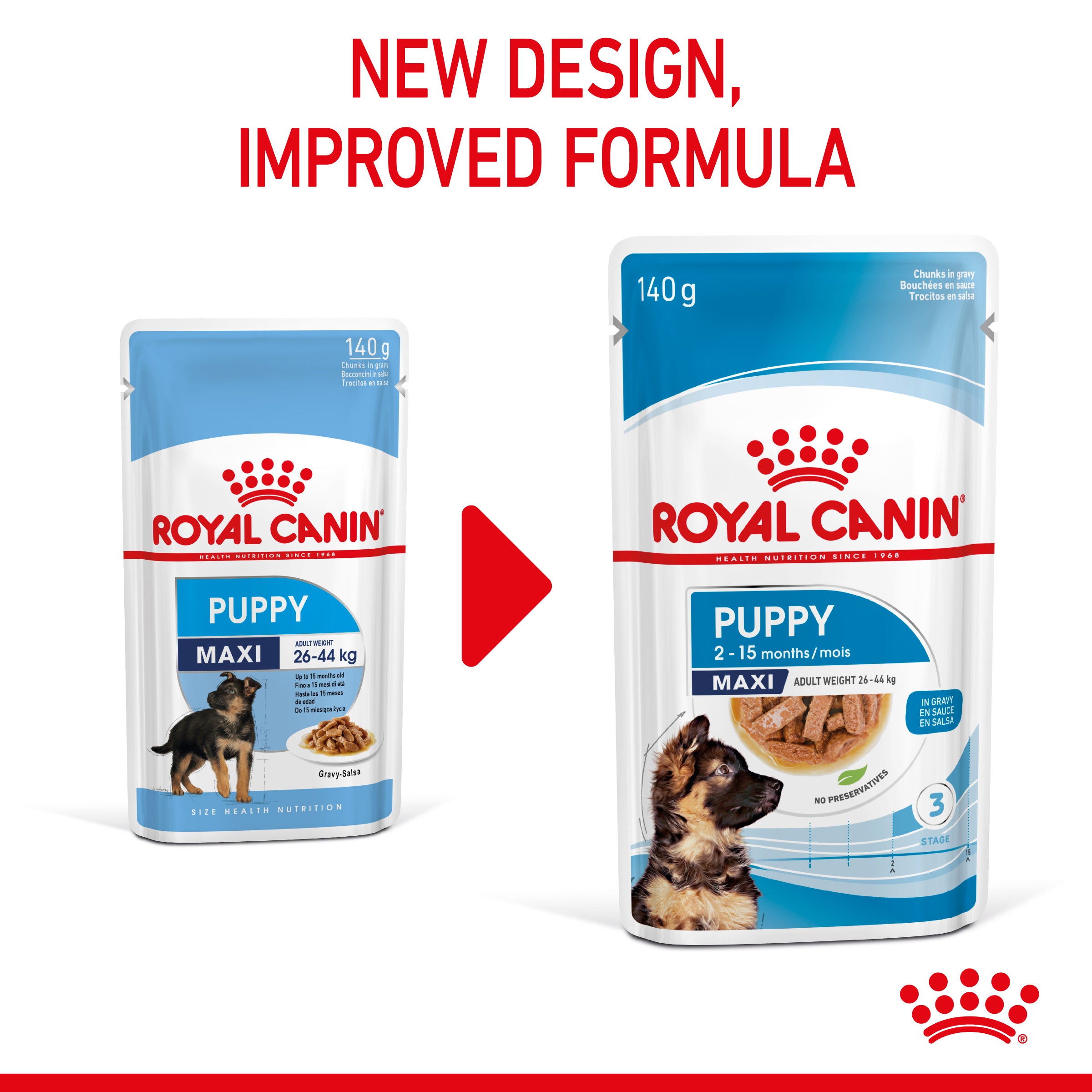 Royal Canin Maxi Puppy in Gravy Wet Food, 140g x 10 Pack