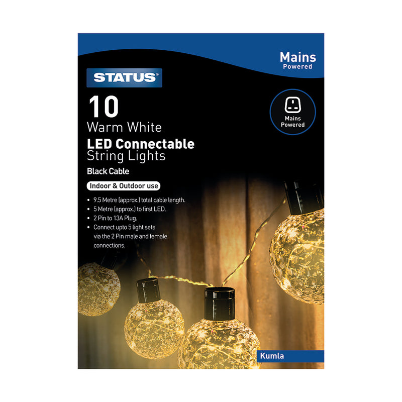 Status Kumla - 10 Connectable Party Lights - Warm White - LED - Indoor/Outdoor Use - Mains Powered