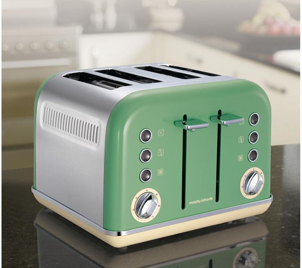 Morphy Richards Accents 4 Slice Toaster, Sage Green