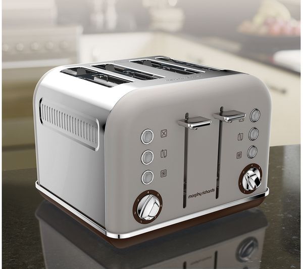 Morphy Richards Accents 4 Slice Toaster, Pebble Grey