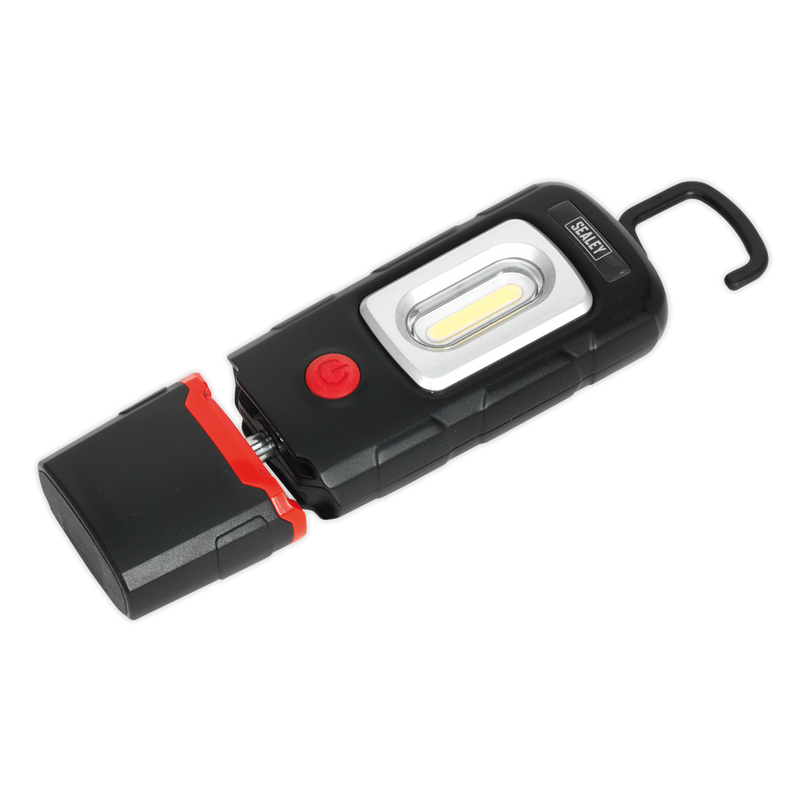 Sealey Rechargeable 360° Inspection Light 3W COB & 1W SMD LED Black Lithium-Polymer