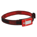 Sealey Rechargeable Head Torch 2W COB LED Auto-Sensor Red