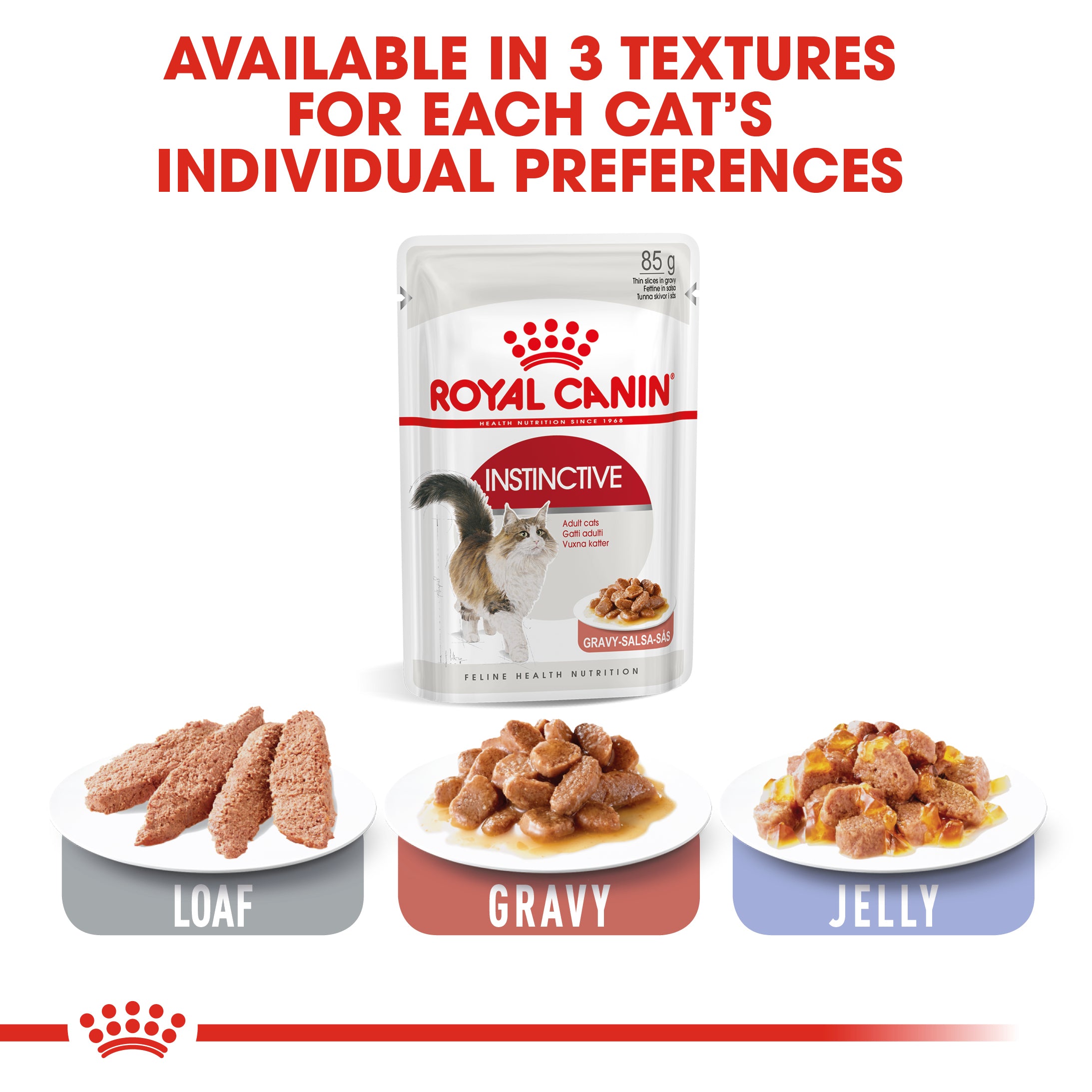 Royal Canin Instinctive In Gravy Adult Wet Cat Food, 85g x 12 Pack