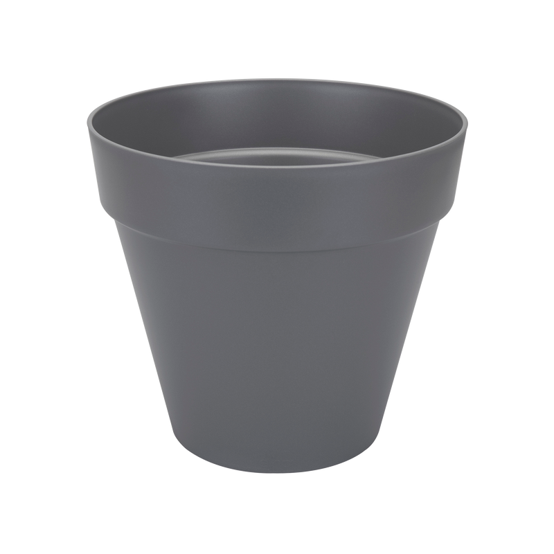 Loft Urban 40cm Round Plastic Outdoor Plant Pot with Wheels - Anthracite