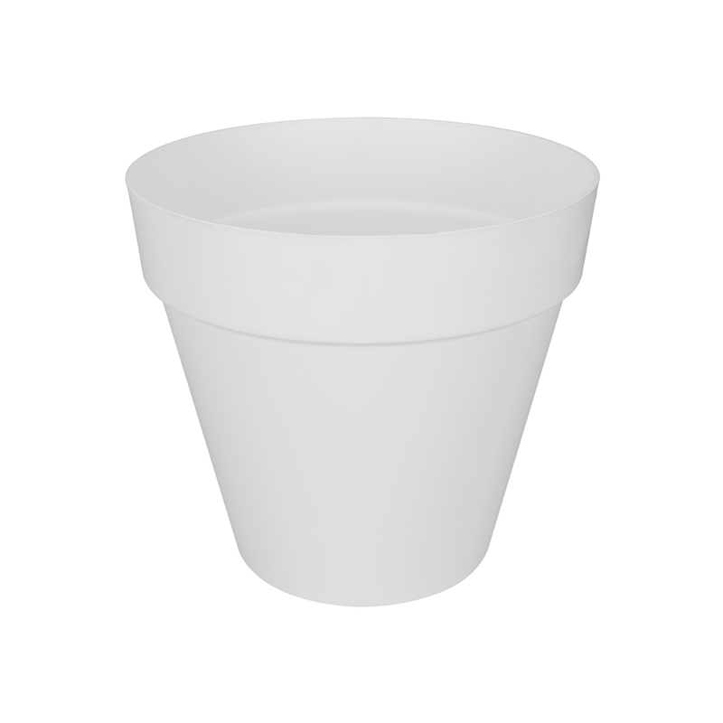 Loft Urban 30cm Round Plastic Outdoor Plant Pot - White