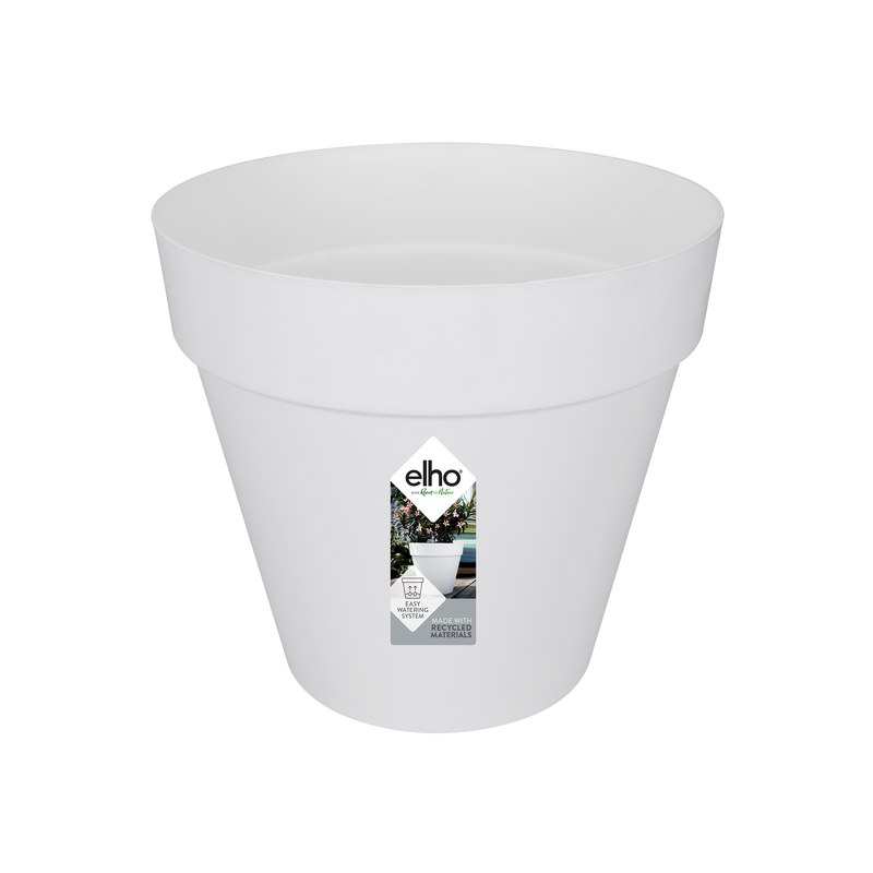 Loft Urban 30cm Round Plastic Outdoor Plant Pot - White