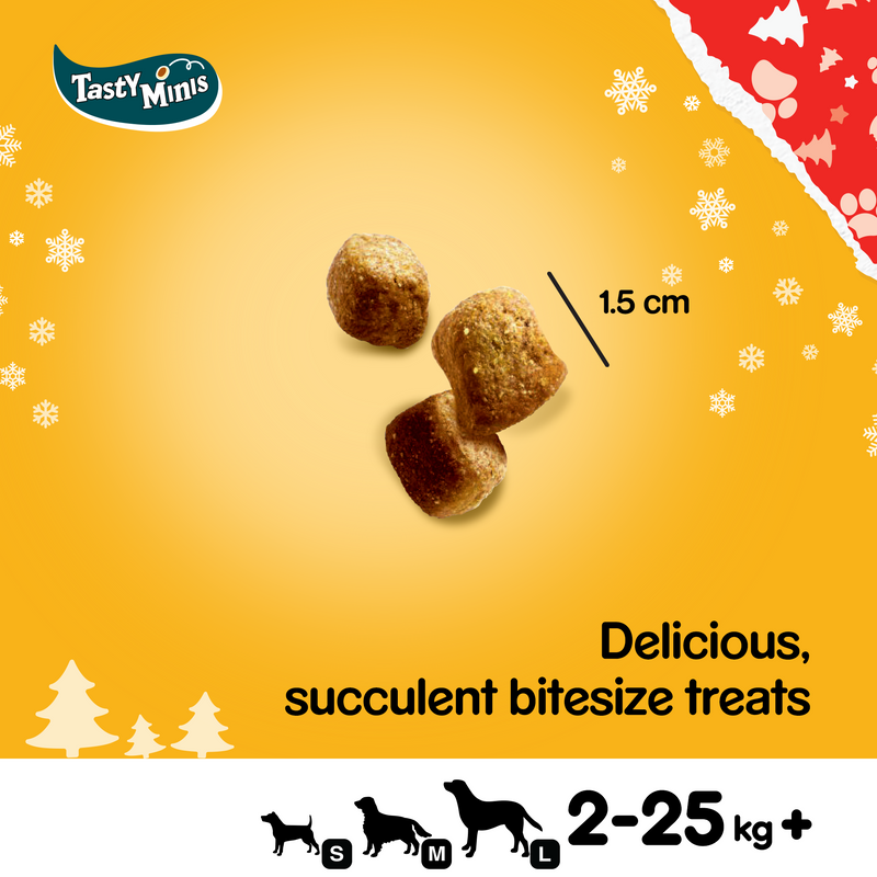 Christmas Tasty Minis Dog Treats Chewy Cubes with Turkey 130g