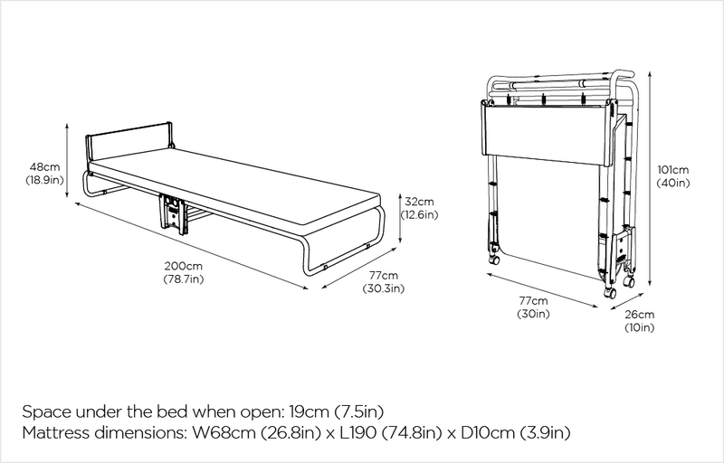 Jay-Be Single Revolution e-Fibre™ Folding Bed with Mattress