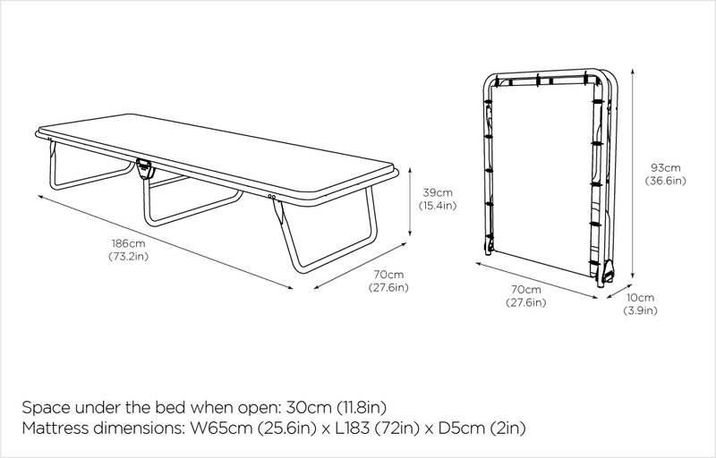 Jay-Be Single Value Memory e-Fibre™ Folding Bed with Mattress