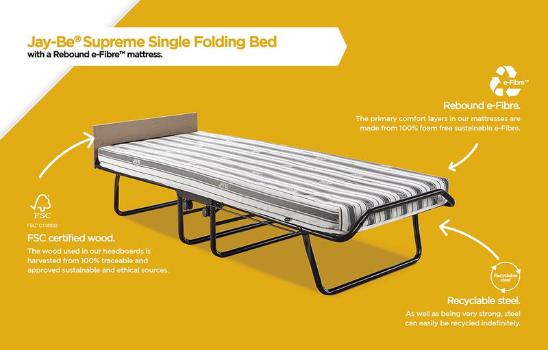 Jay-Be Single Supreme e-Fibre™ Folding Bed with Mattress