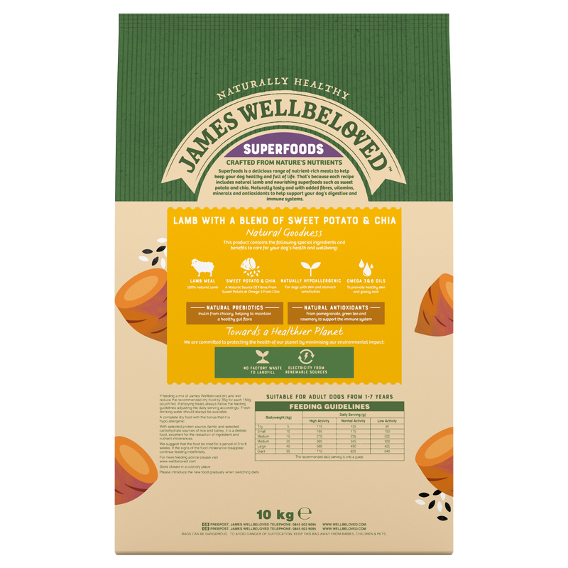 Superfoods Adult Dog Lamb with Sweet Potato & Chia 10kg