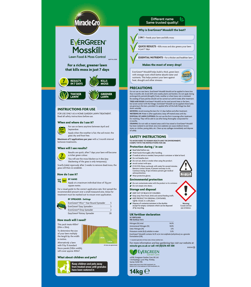 EverGreen Mosskill 14 kg bag (400m²)