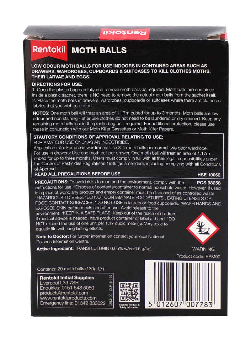 Rentokil Moth Balls 20 Pack