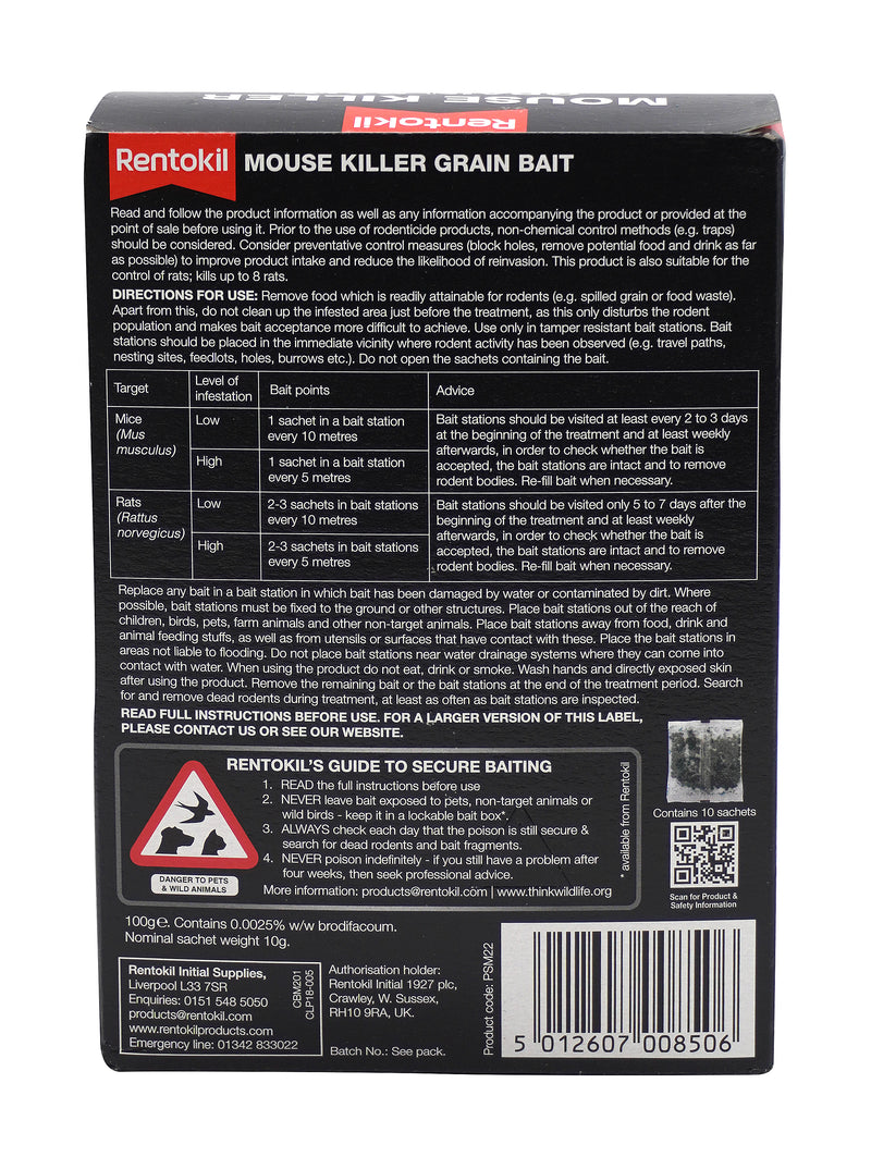 Rentokil Mouse Killer Grain Bait - 10 Sachet
