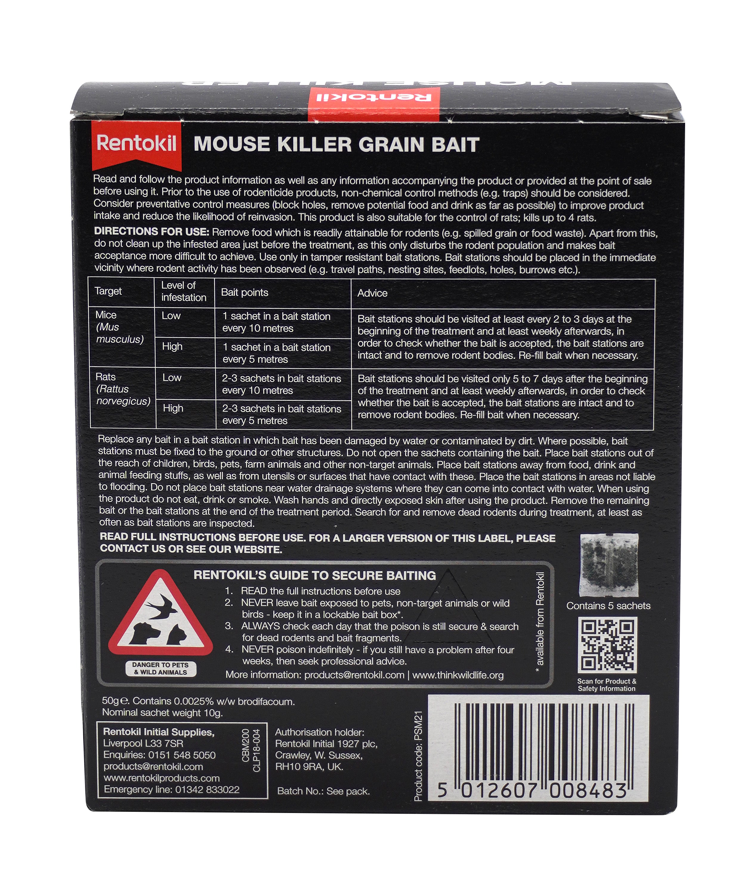 Rentokil Mouse Killer Grain Bait - 5 Sachet