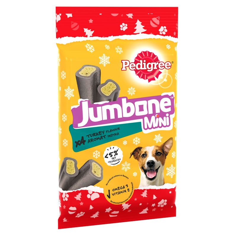 Pedigree Christmas Jumbone Small Dog Treats with Turkey Flavour 4 Chews