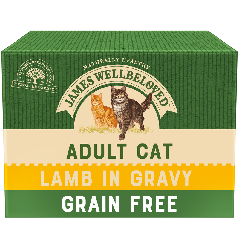 James Wellbeloved Grain Free Adult Lamb in Gravy Pouch 12 x 85g