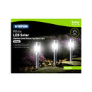 Status Nundle - 6cm - white LED - Solar - Bollard Top Stake Light - Stainless Steel, 3 Pack