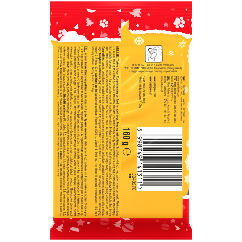 Christmas Jumbone Small Dog Treats with Turkey Flavour 4 Chews