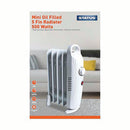 Status 5 Fin - Mini Oil Filled Radiator - 500w - White - 1 Heat Setting - Adjustable Thermostat