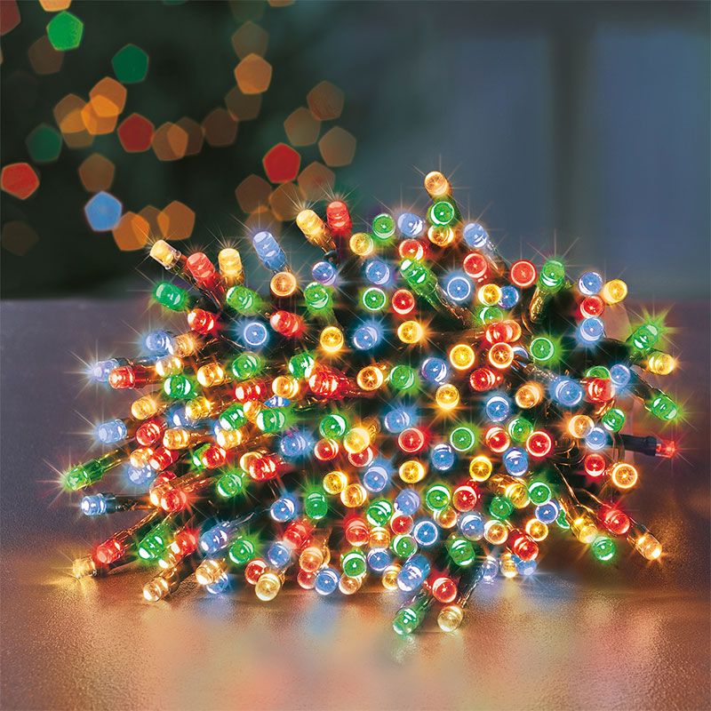 Premier Decorations 200 LED Multi Action SuperBrights, Multi Coloured