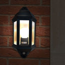 Eterna 60W Max Polycarbonate Half Lantern With 120° PIR - Black