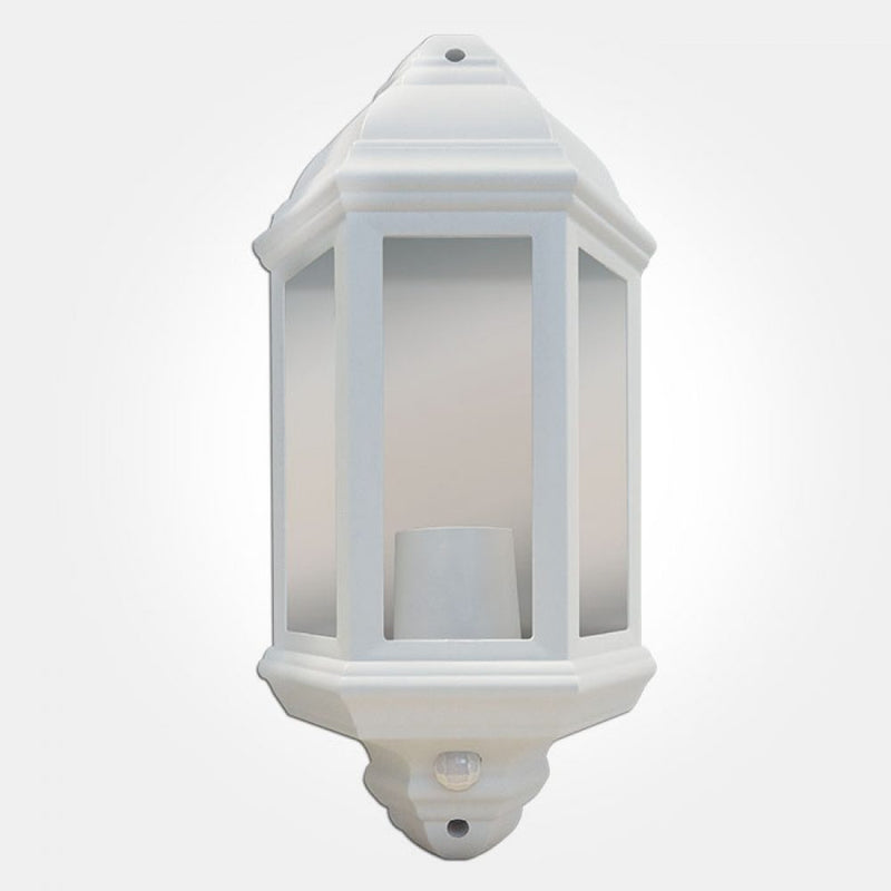 Eterna 60W Max Polycarbonate Half Lantern With 120° PIR - White