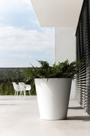 Pure 35cm Straight Round Plastic Indoor & Outdoor Plant Pot - White