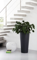 Pure 40cm Straight Round High Plastic Indoor & Outdoor Plant Pot - Anthracite