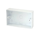 Quattro 2 Gang Surface PVC Box with Knockouts, White