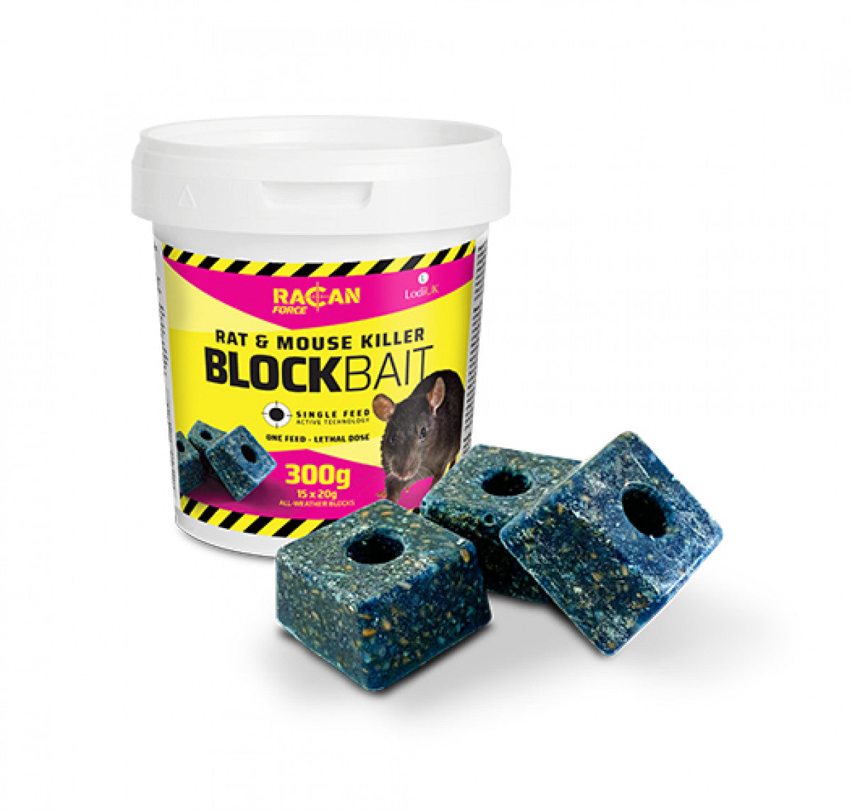 Racan Force Rat & Mouse Killer Block, 300g Tub