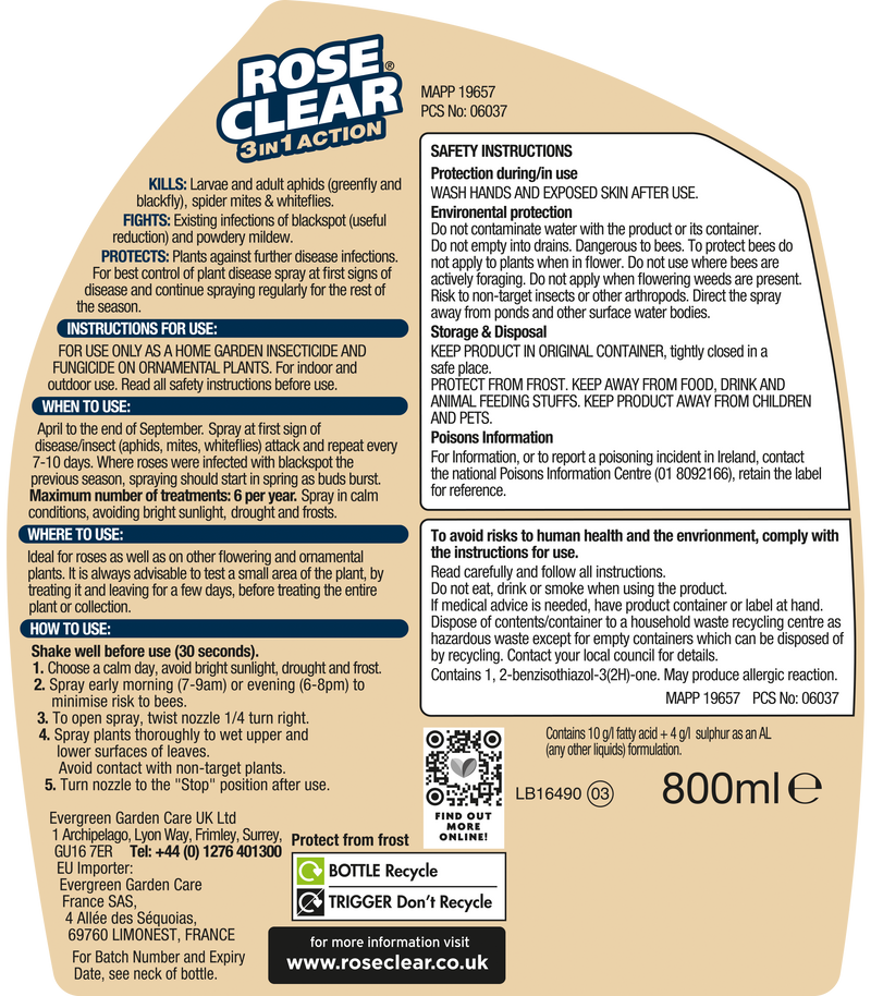 RoseClear 3 in 1 Action 800ml