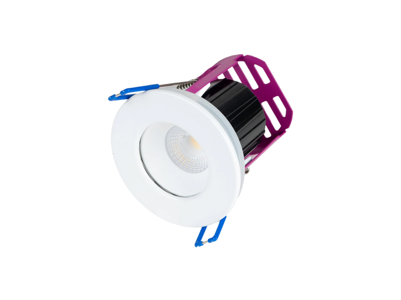 Robus RAMADA 7W Fire Rated Downlight 4000K, 60° beam angle, IP65, dimmable, c/w White and B Chrome trim