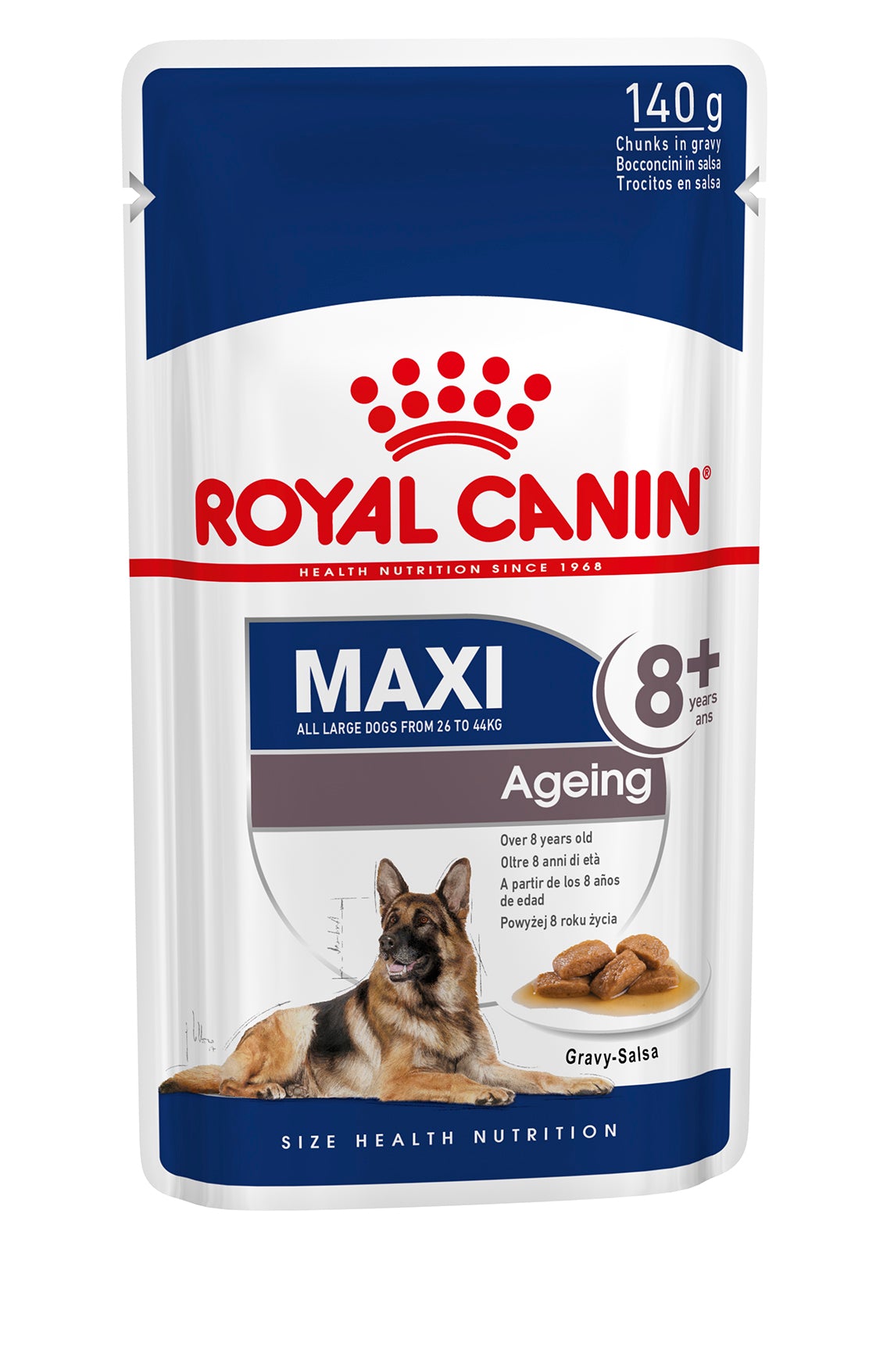 Royal Canin Maxi Ageing 8+ in Gravy Wet Dog Food, 140g x 10 Pack