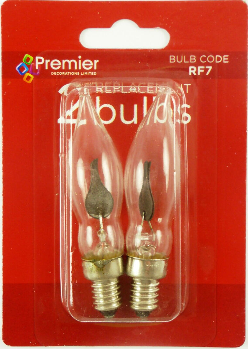 Premier Decorations 1.5W E10 Replacement Flickering LED Bulbs, Twin Pack