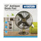 Status 12 Inch Antique Brass Desk Fan - Oscillating - 3 Speed Settings